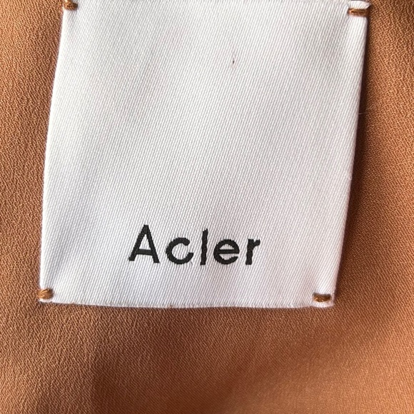 Acler pleated satin mini dress copper cap sleeve Size 4 - Picture 6 of 9